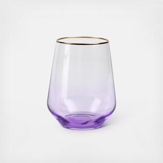 Rainbow Stemless Wine Glass, Set of 4