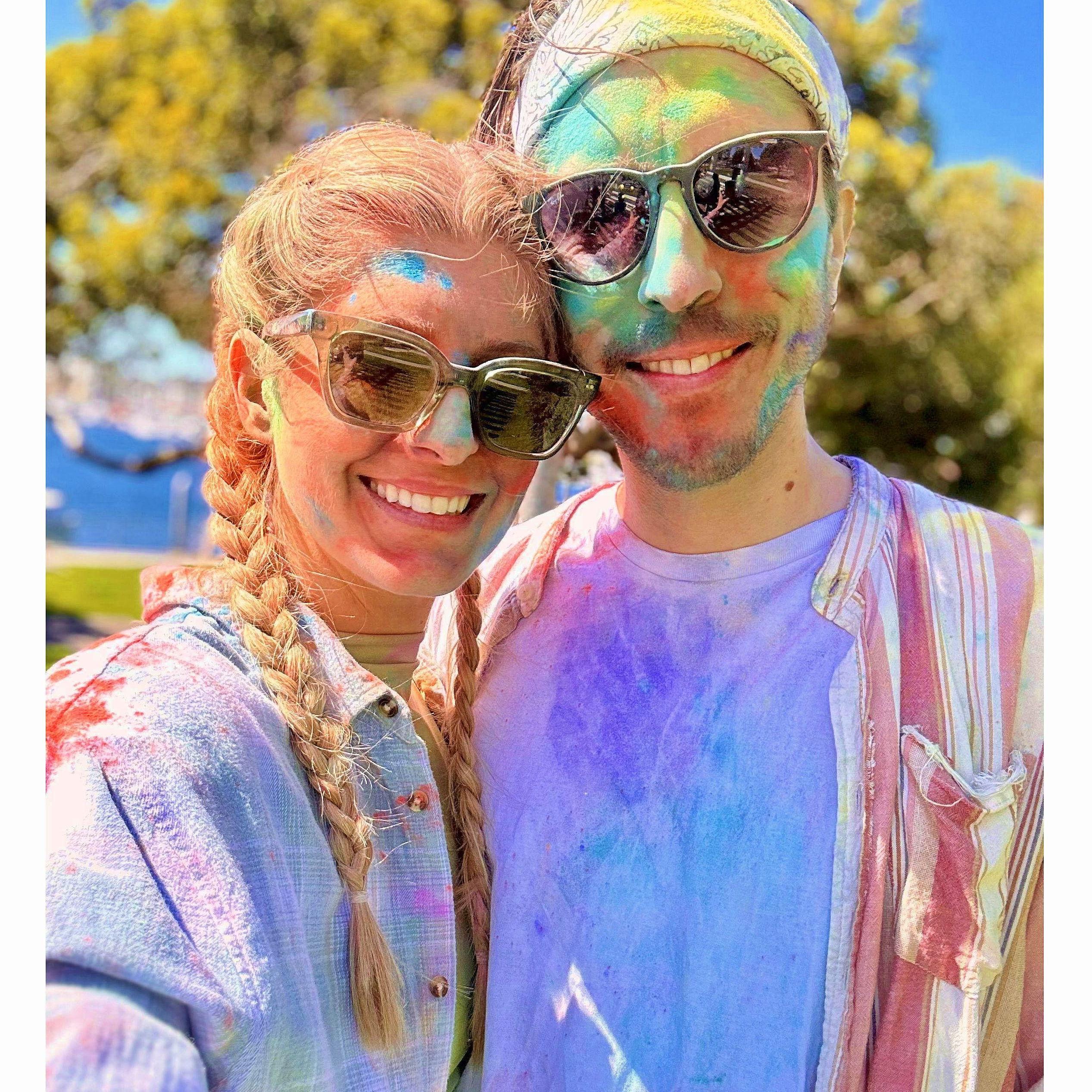 Decided to stain each other clothes with colored powder. Highly recommend.