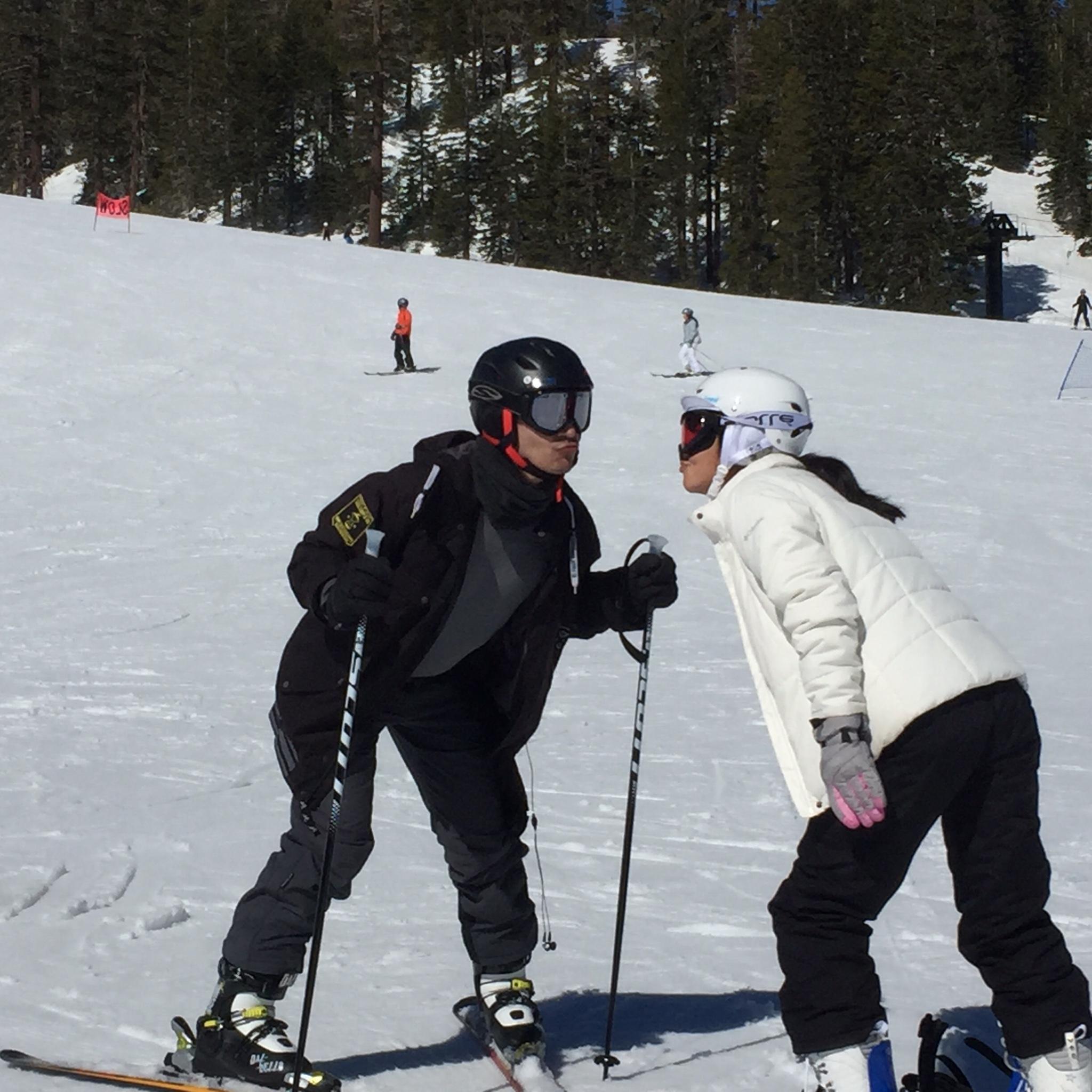 Trying to kiss at Mammoth