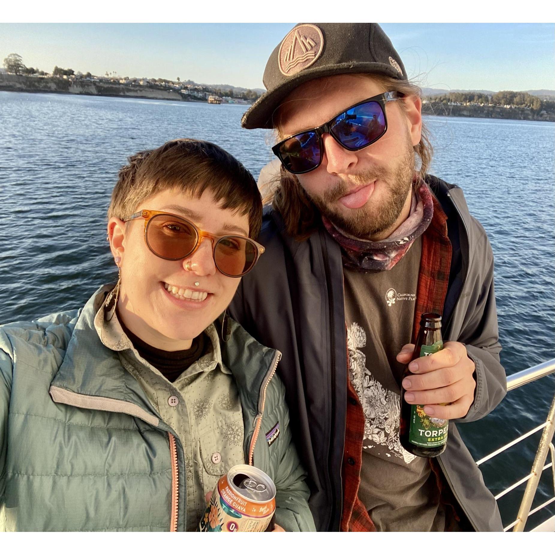On a boat with dear friends