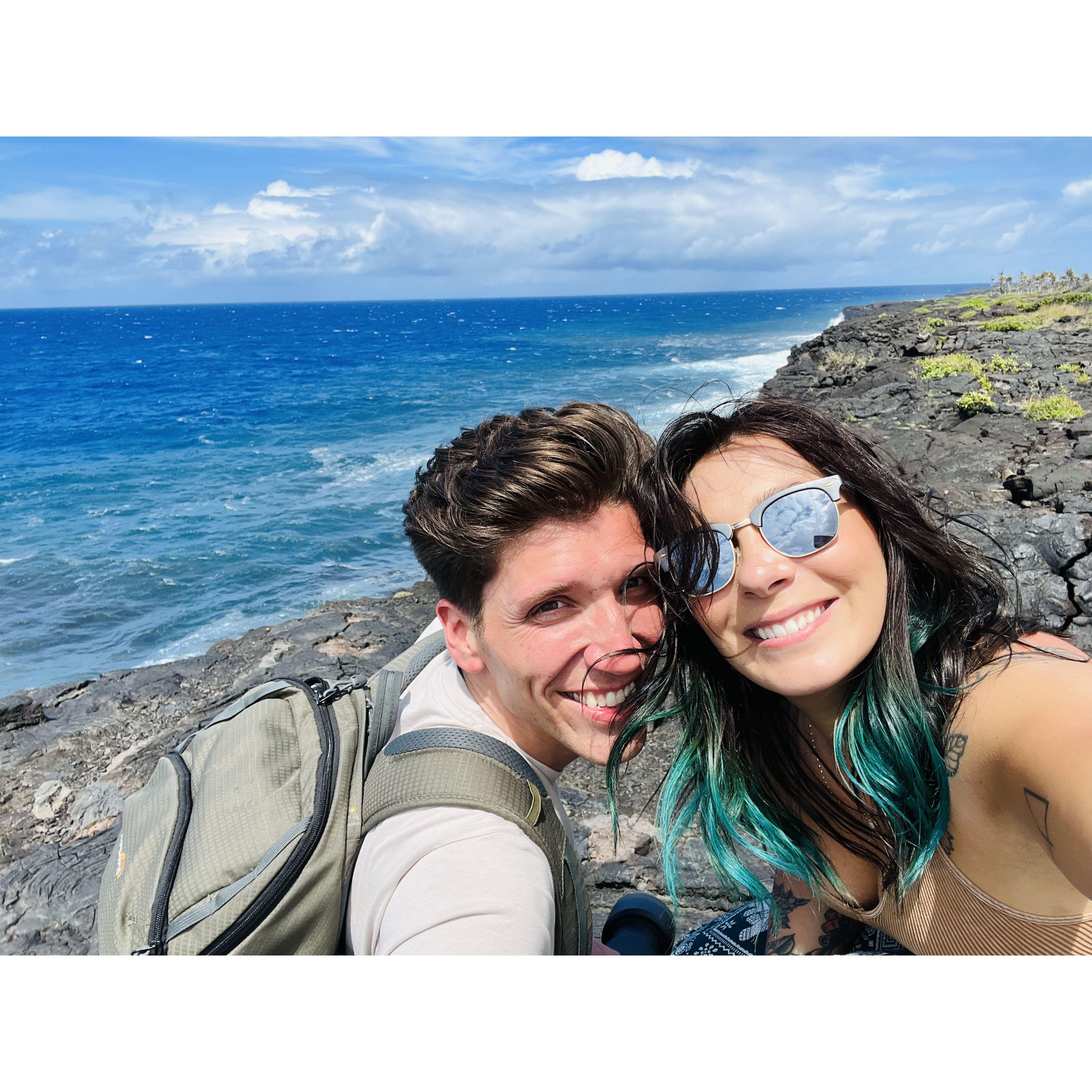 Exploring volcano rock and cliffs on the Big Island, Hawaii!