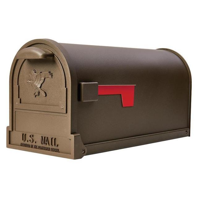 Gibraltar Mailboxes Arlington 9.5-in W x 11-in H Metal Textured Bronze Post Mount Mailbox
