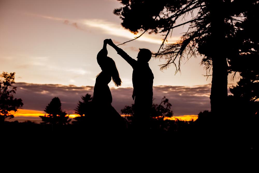 Engagement photos at Pine Hill Cemetery