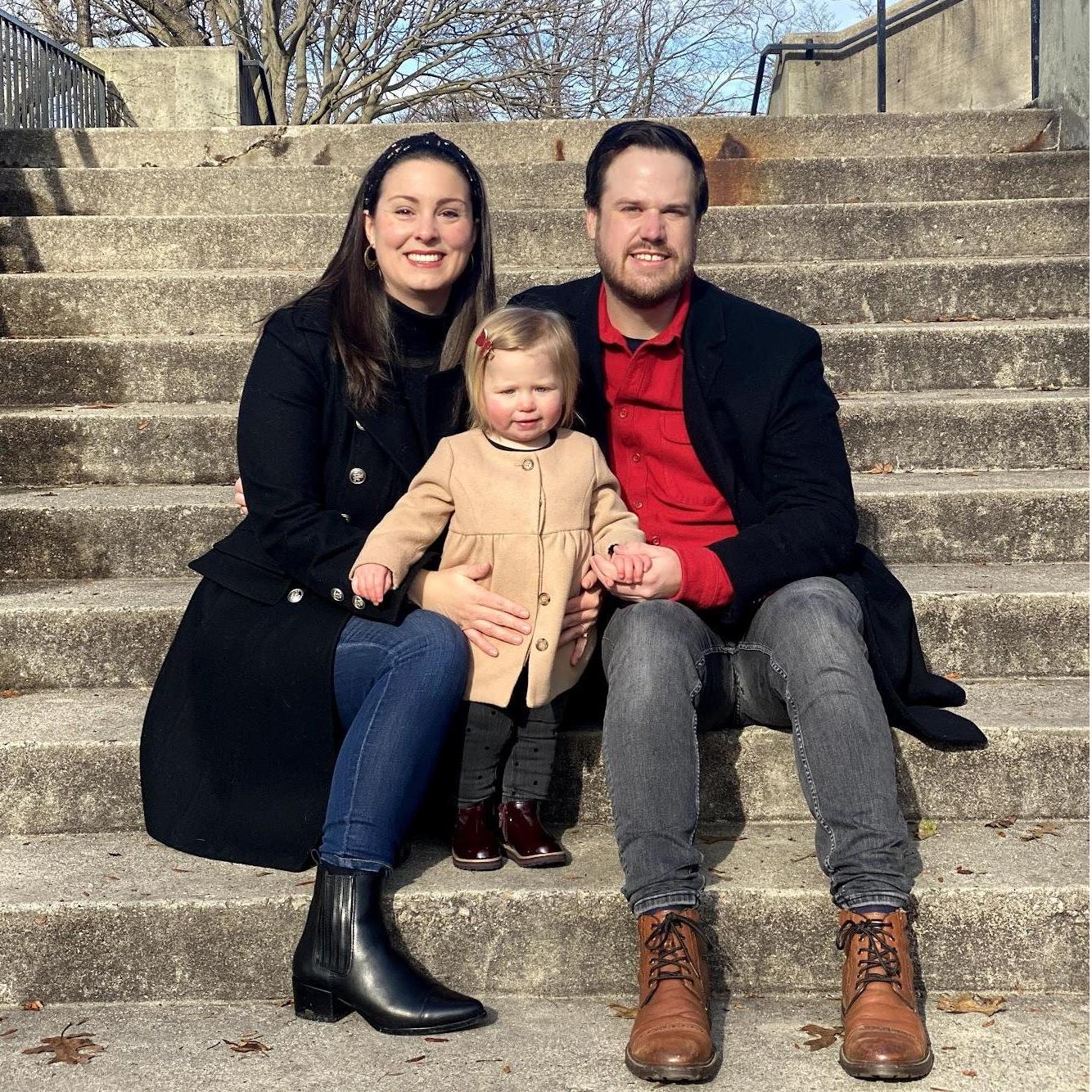 Portage Park (Chicago) holiday photo session with friends Steff and Justin Conway (Dovie at 16 mths)