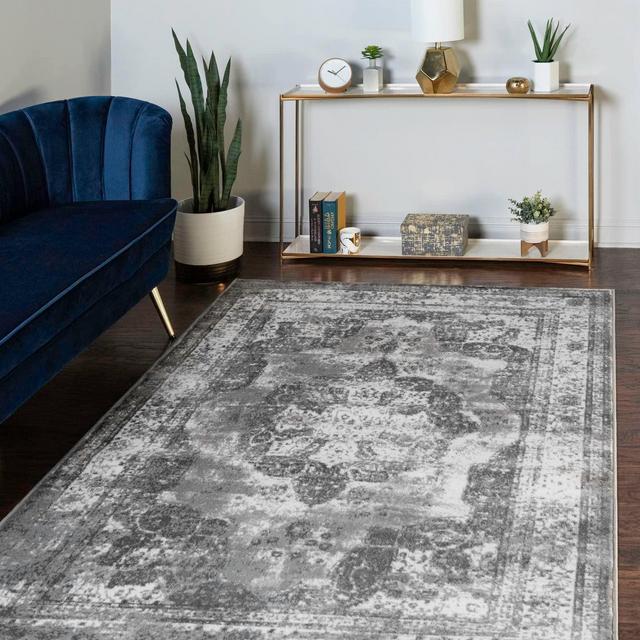 Unique Loom Sofia Collection Traditional Vintage Gray Area Rug (7' 0 x 10' 0)