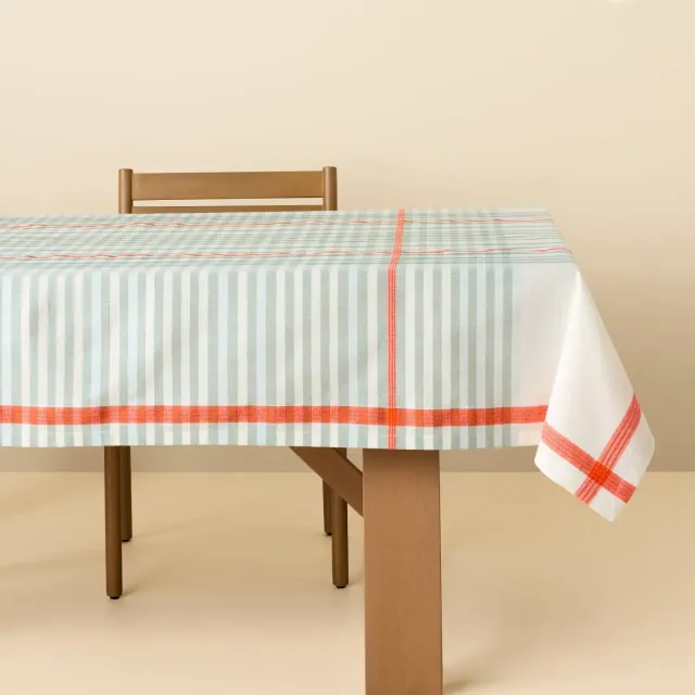60"x84" Multi Plaid Woven Tablecloth Cream - Hearth & Hand™ with Magnolia