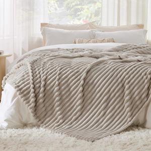 Bedsure Fleece Bed Blankets Full Size - GentleSoft Cozy Soft Blankets for Women, Cute Small Throws for Girls, Linen, 84x90 Inches