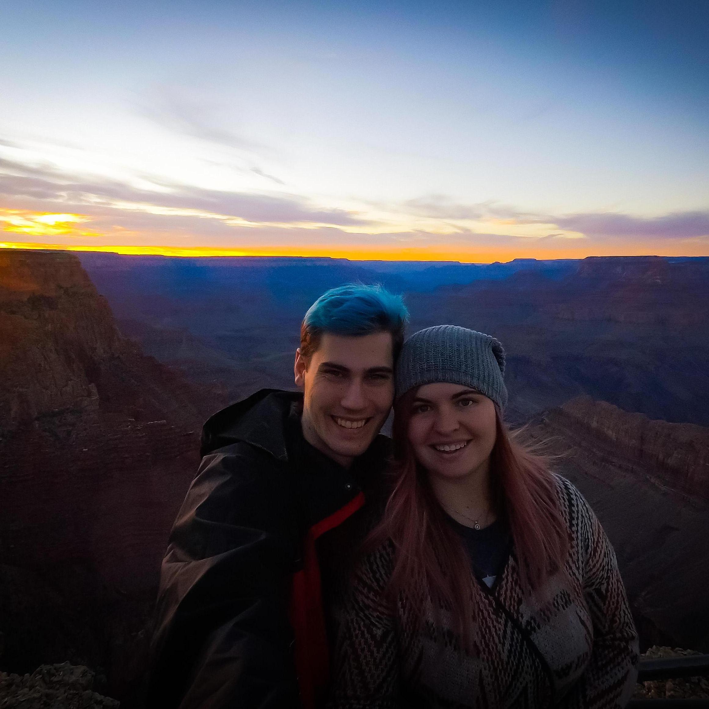 His First Time at The Grand Canyon (and his hair matched the sun set)