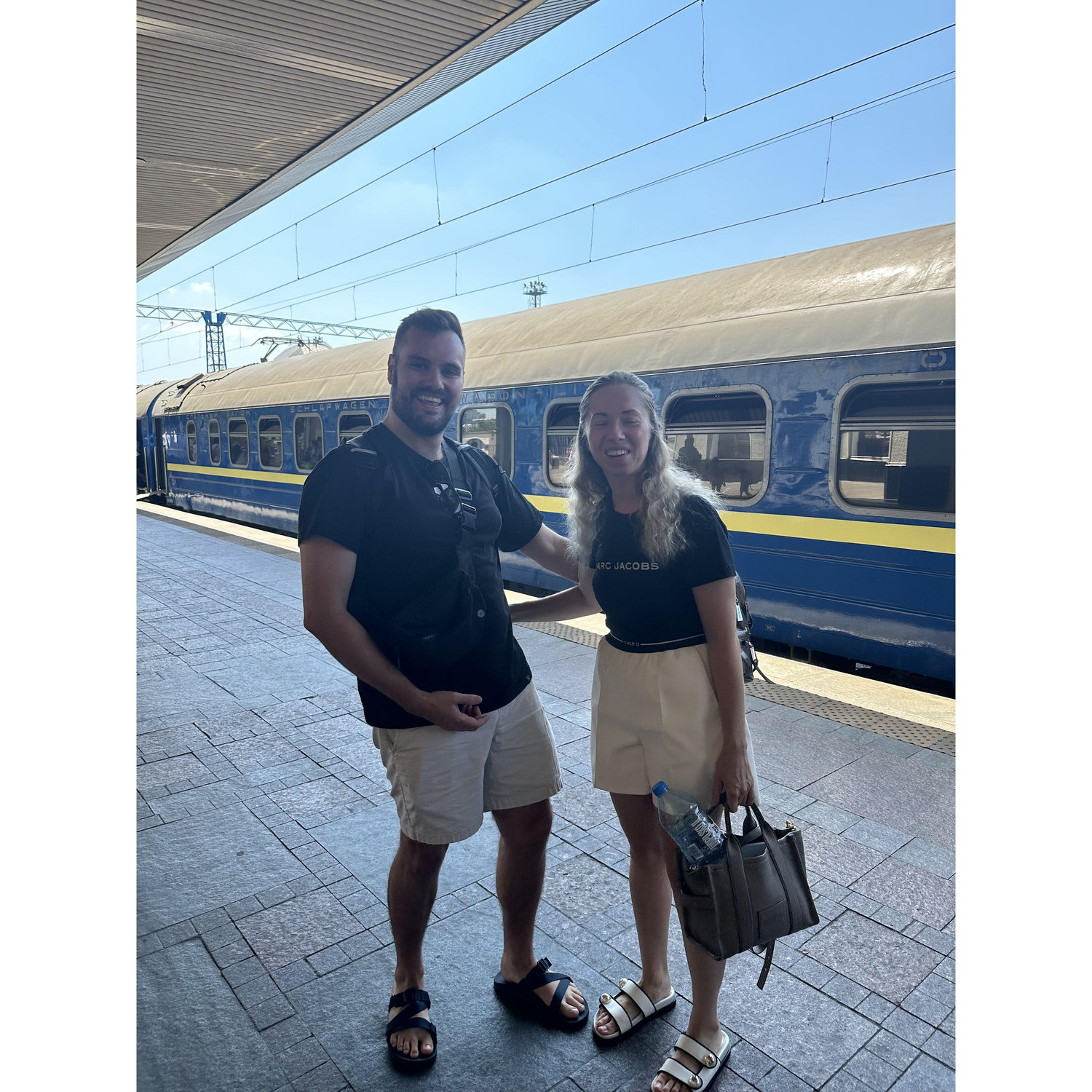 Jake's first time in Ukraine! Just got off the train from Poland to meet Julia's parents for the first time / July 13, 2024
