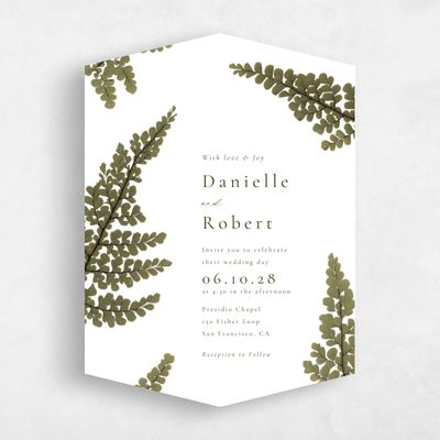 White Diamond Wedding Invitation - Dane Portrait