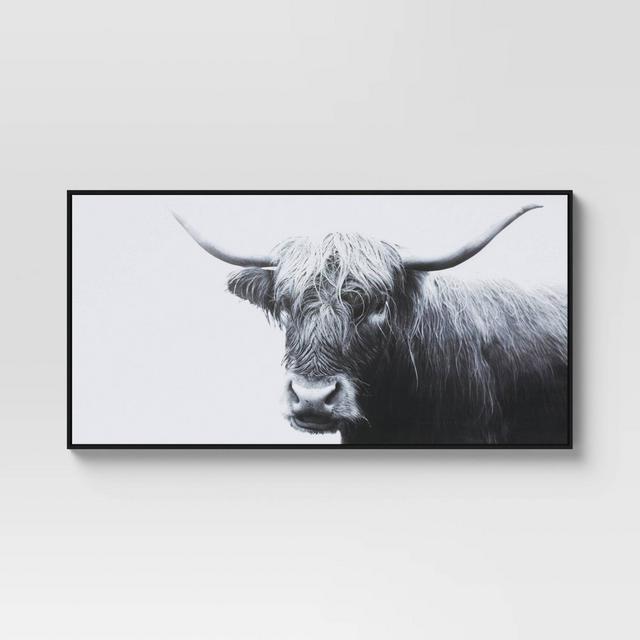 47" x 24" Highland Cow Framed Canvas - Threshold™