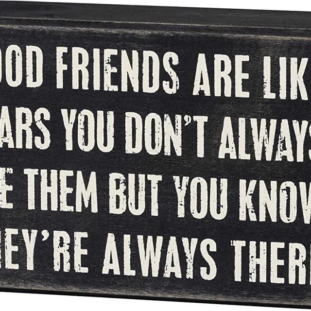 Primitives by Kathy 17423 Box Sign, Good Friends, Wood, 6" x 4"