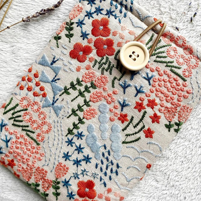 Embroidered Floral Kindle Sleeve, Kindle Cover, Kindle Paperwhite Case, Bookish Gifts, Book Protector, Padded Kindle Pouch, Book Accessories