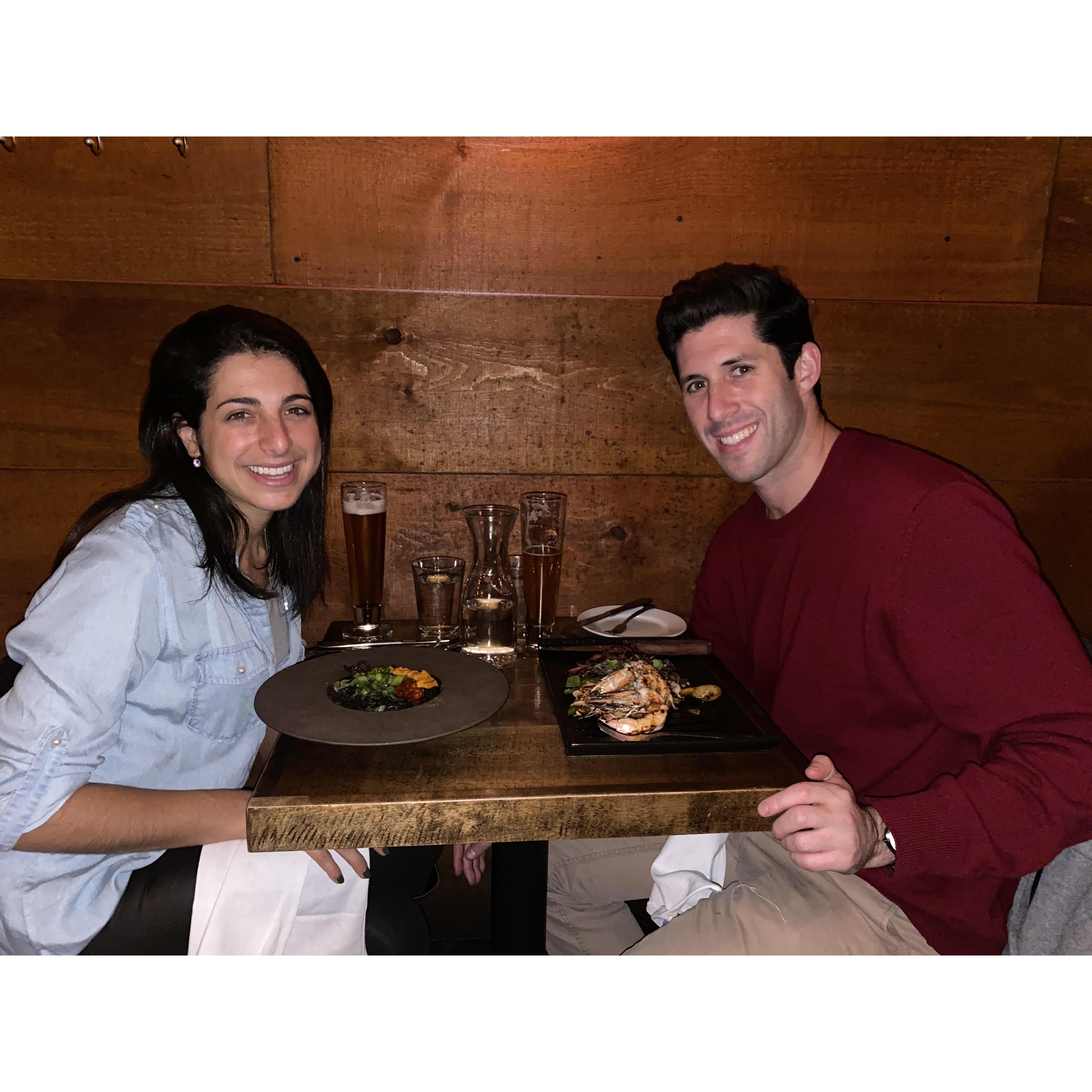 Julia's annual birthday dinner at her favorite restaurant in NY,  "Upstate".