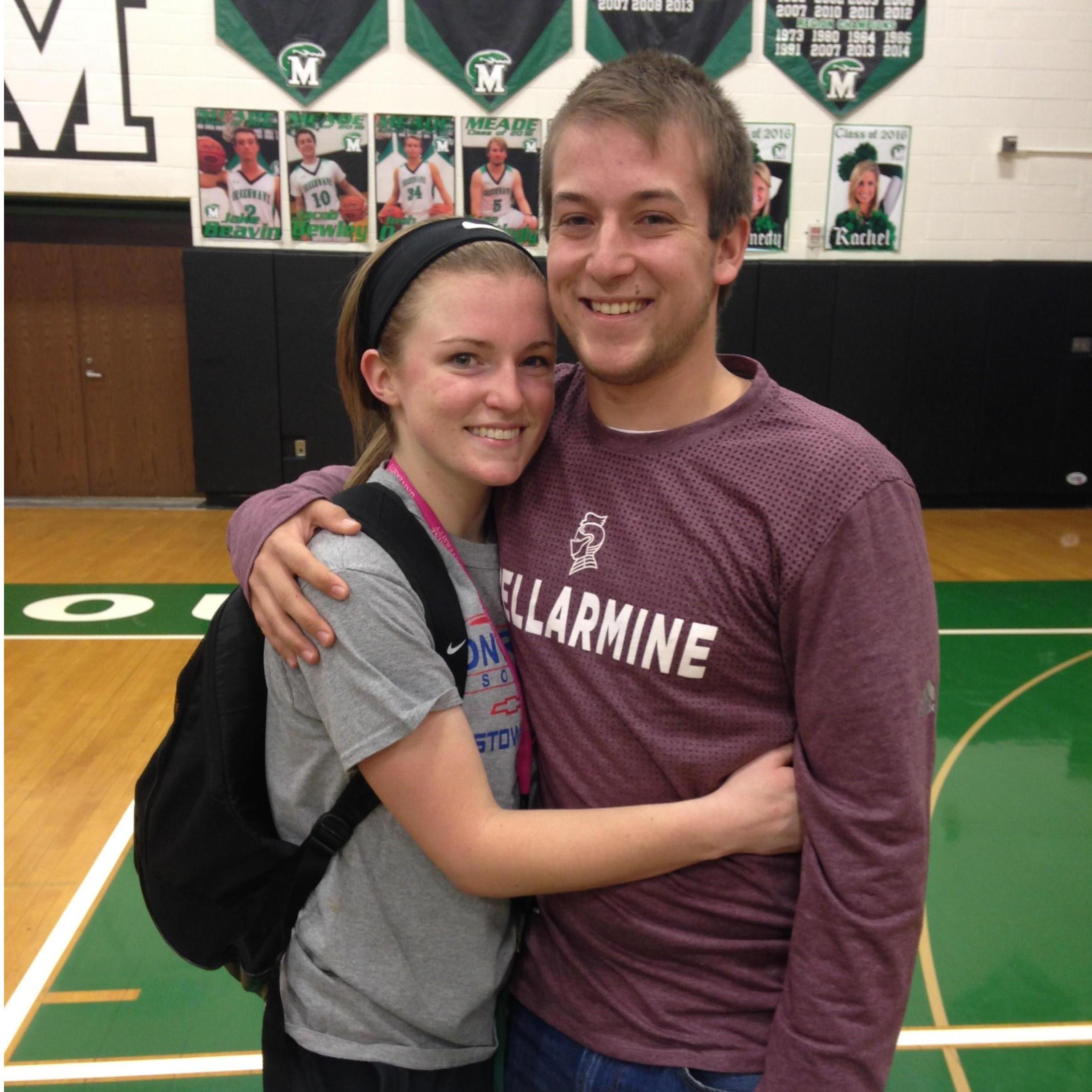 After a little break, we dated a second time my senior year and Spencer's freshman year of college. He'd come home on the weekends and catch my basketball games; this one was taken on senior night!