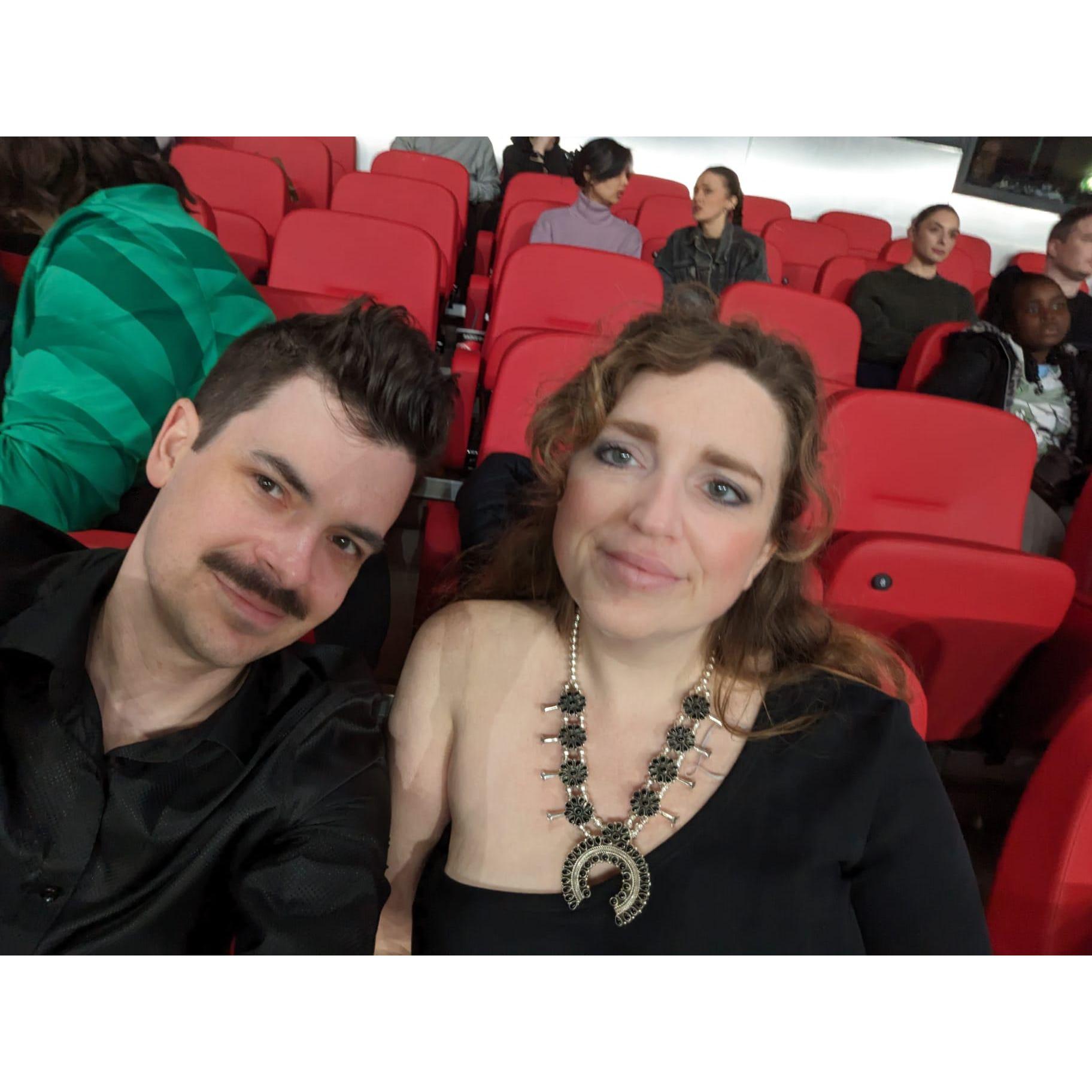 Our second date where we ditched a play and went to an Arsenal game!