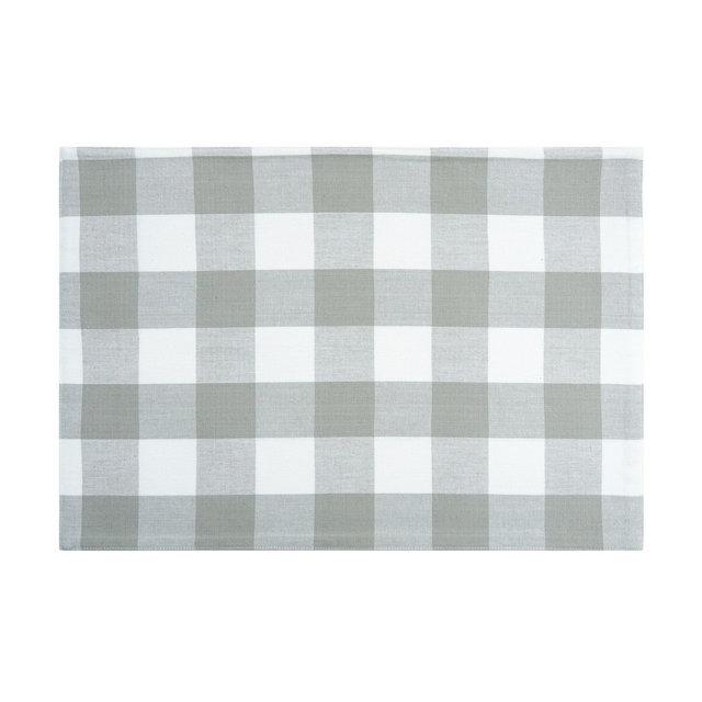 C&F Home Franklin Slate Grey Gingham 100% Cotton Set of 6 Placemats 13" x 19"