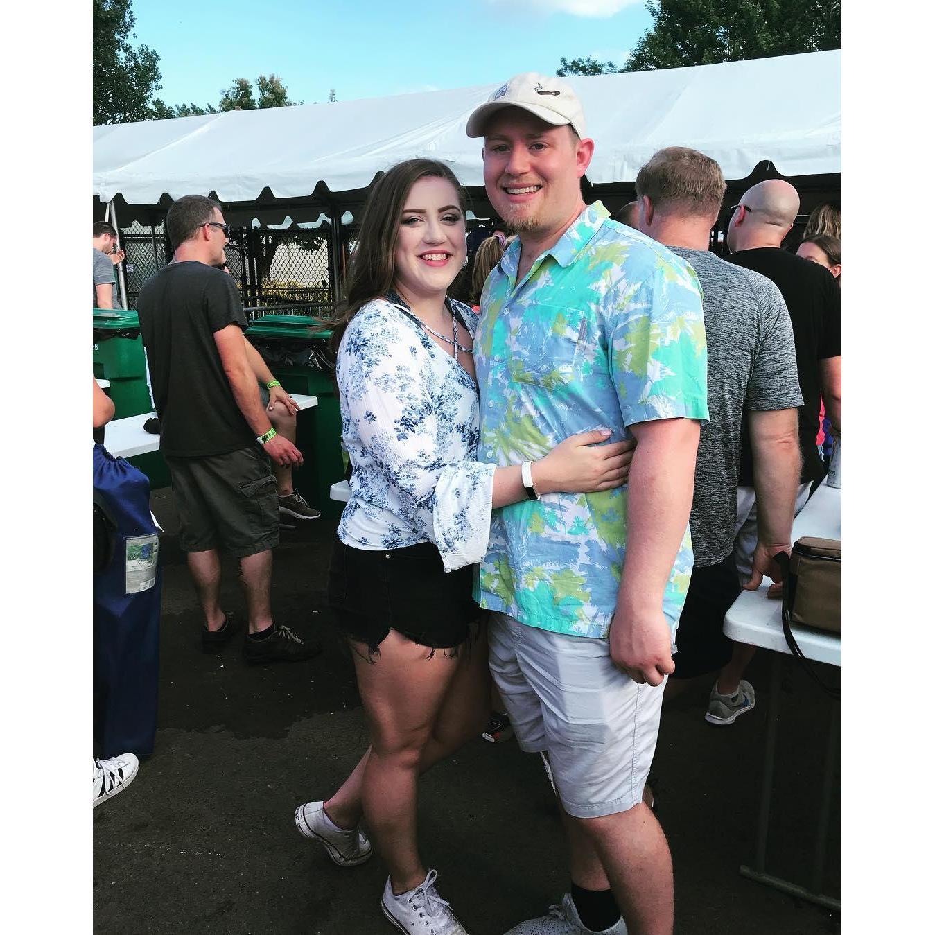 "You and Me together, can do anything, baby" Griffin and Carli have created a tradition of going to Dave Matthews Band concerts together. This was their first, summer 2018