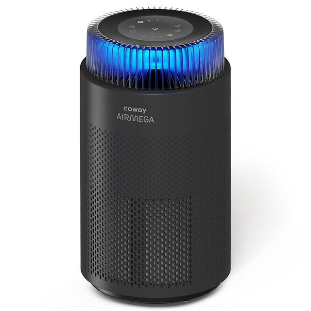 COWAY Air Purifiers for Bedroom Home up to 810 ft², True HEPA Filter for Smoke, Allergies, Pet Dander, Odor, AQI Monitor, Auto&Sleep Mode, Timer, Filter Indicator, Night Light, 3yr Warranty, 100 Black