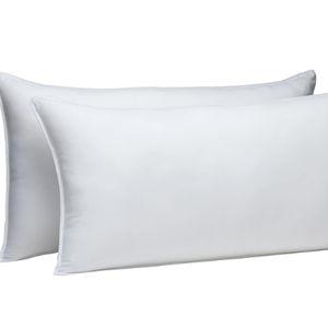Amazon Basics Down Alternative Bed Pillows for Back and Side Sleepers, Medium Density, King Size, 36" x 20", White, 2-Pack