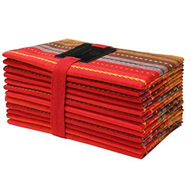 COTTON CRAFT- 12 Pack -Salsa Stripes Oversized Dinner Napkins - Red Multi - Size 20x20-100% Cotton - Tailored with Mitered Corners and a Generous Hem - Easy Care Machine wash