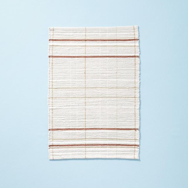 2' x 3' Scatter Stripe Accent Rug Cream/Brown - Hearth & Hand™ with Magnolia