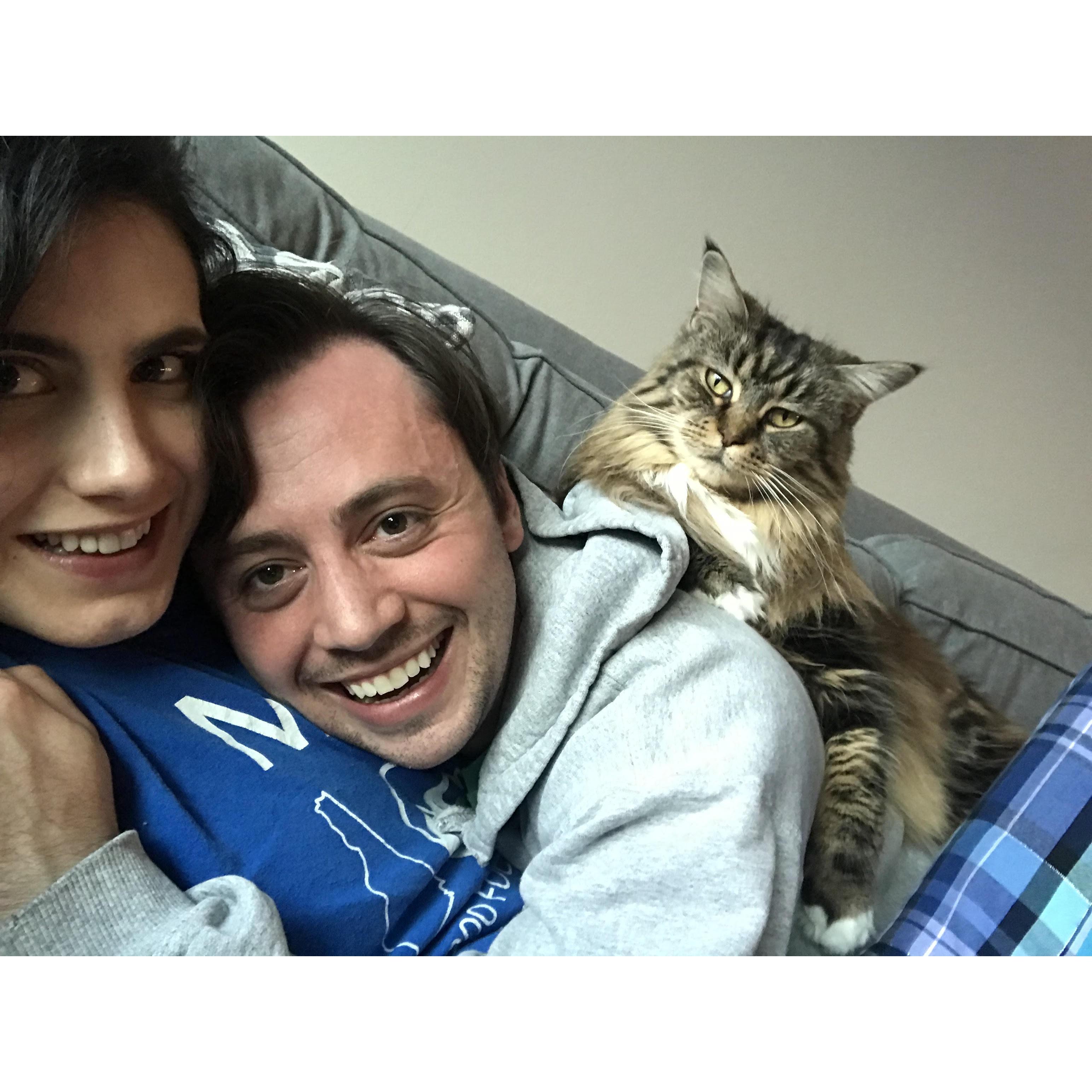 Hanging on the couch with Flora