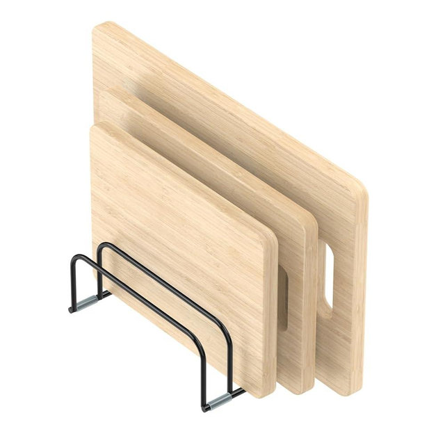 KORRTFID Cutting Board Storage Rack, Compact Cutting Board Organizer, Cutting Board Stand Holder, Bakeware, Cookie Sheets Organizer(1.0 Inch Width Slots)