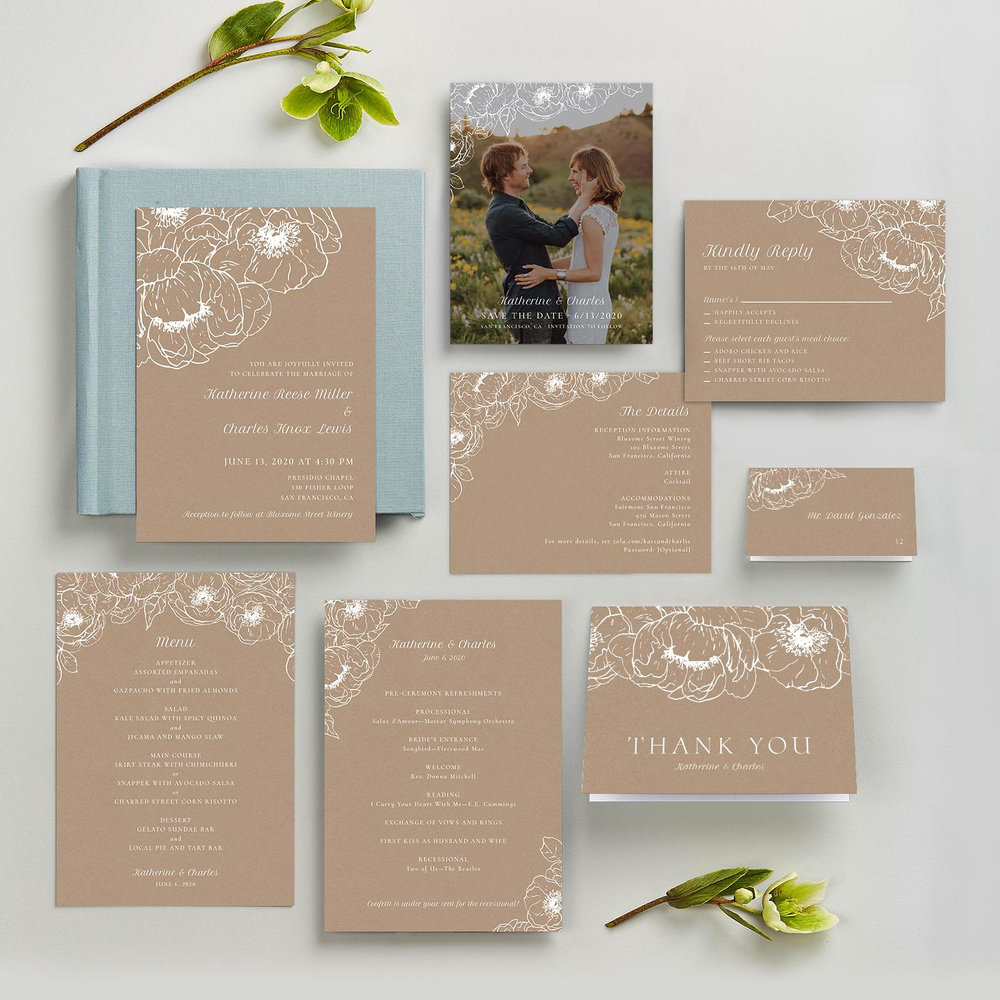 Rooftop Corner | Natural | Zola Wedding Invitations