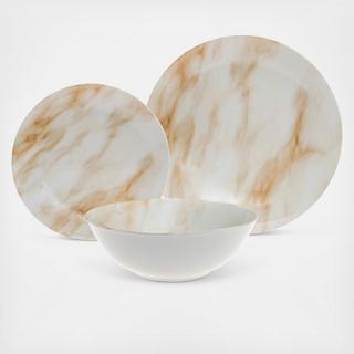 Crema Marble 12-Piece Glazed Dinnerware Set, Service for 4