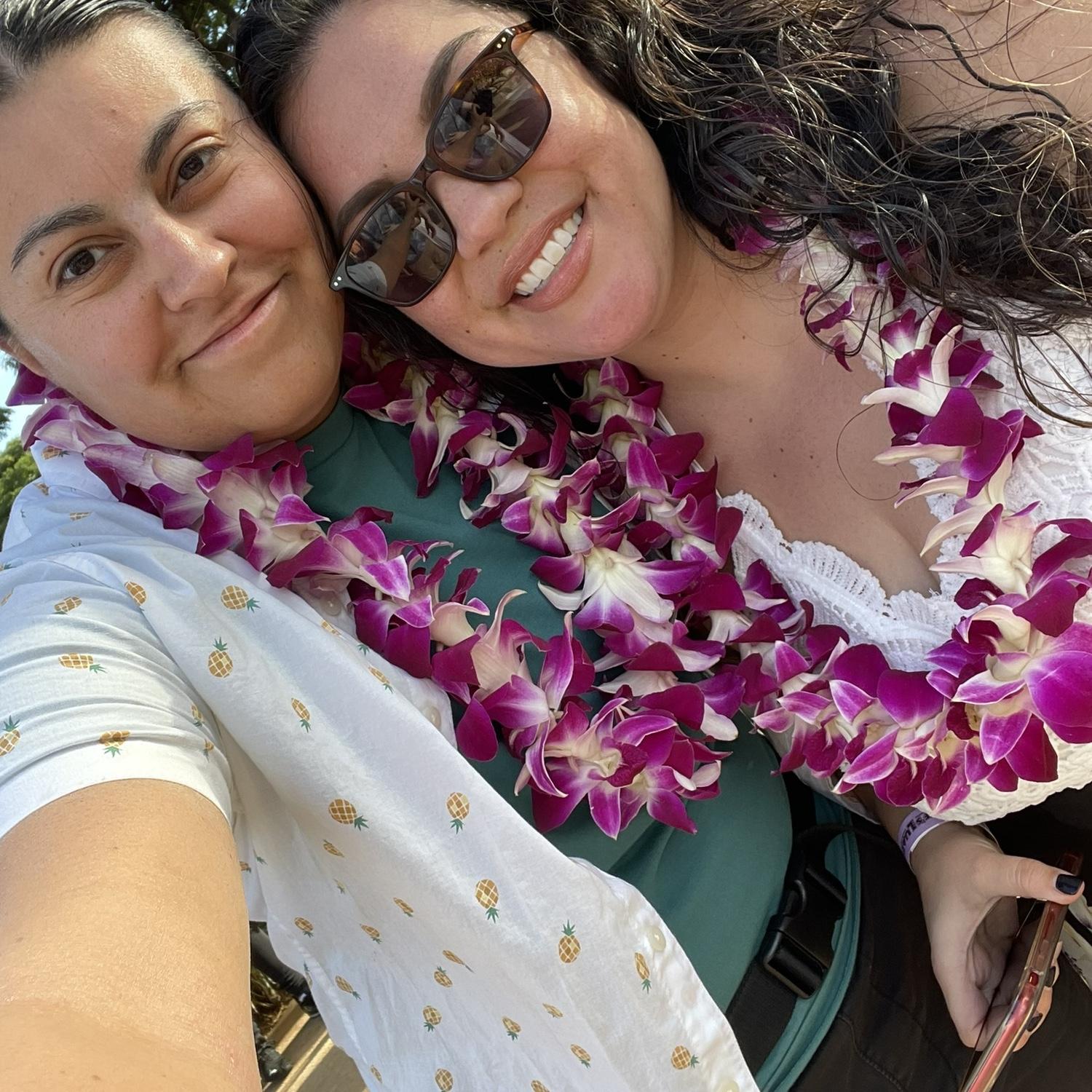 Our first Hawaii trip! I wear the pineapples for her honestly.