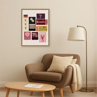 Scorpio Matchbooks Linen FC Print Framed Canvas Wall Art