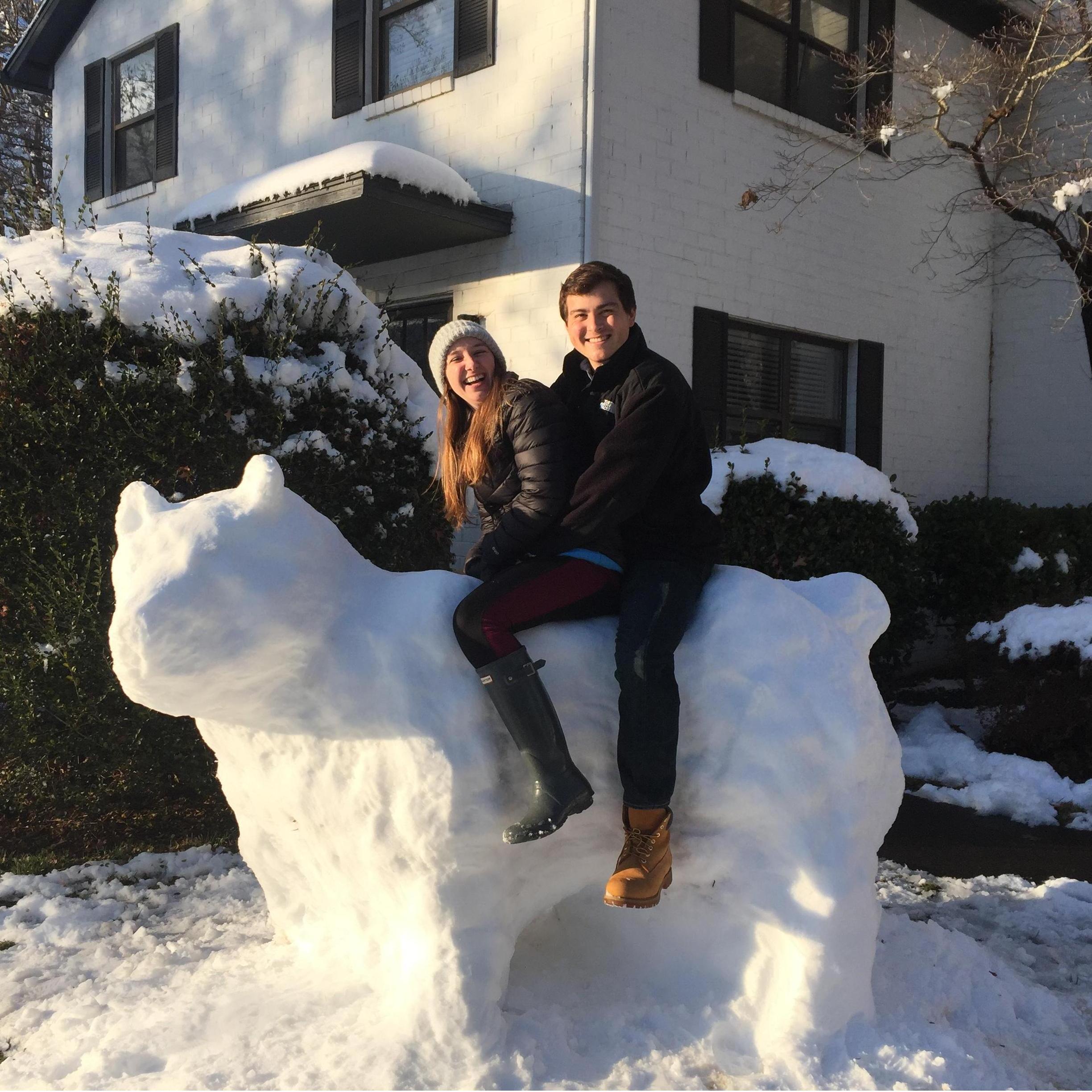 Our first apartment together in Asheville, NC! It rarely snowed during our 4 years there, but when it did, we made the most of it!