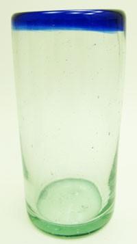 Cobalt Rim Hand blown water glass from Mexico