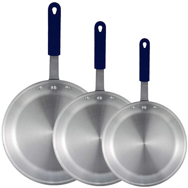 Tiger Chef Frying Pan Set - Commercial Aluminum Restaurant Fry Pans skillets - 7 Inch, 8-Inch, 10 in. Cookware Set with Silicone Sleeve Commercial Grade