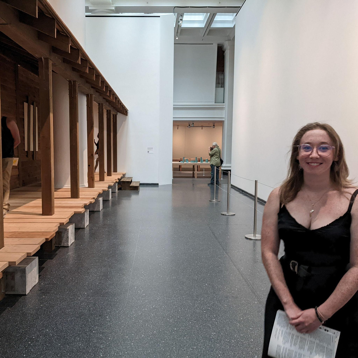 Emily at the Virgil Abloh Exhibit at the Brooklyn Museum (she worked on that)
