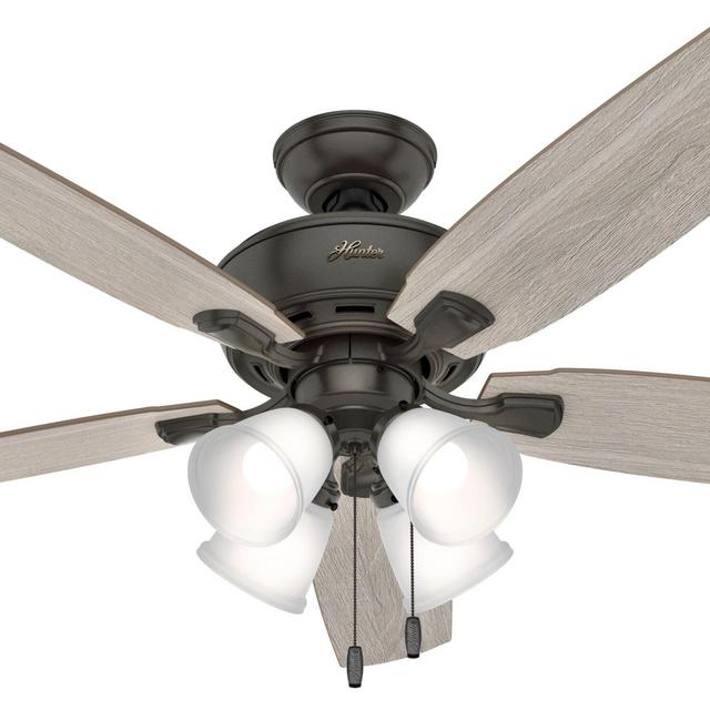 Hunter Amberlin 52-in Noble Bronze LED Indoor Ceiling Fan with Light (5-Blade)