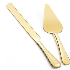 13-Inch Premium Cake Cutting Set for wedding，Exquisite Cake Knife and Server Set with Serrated Design, Ideal for Pastries, Pies, and Desserts (Gold)