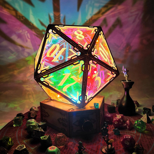 Handmade D20 Mood Light: RPG Gaming Table Lamp