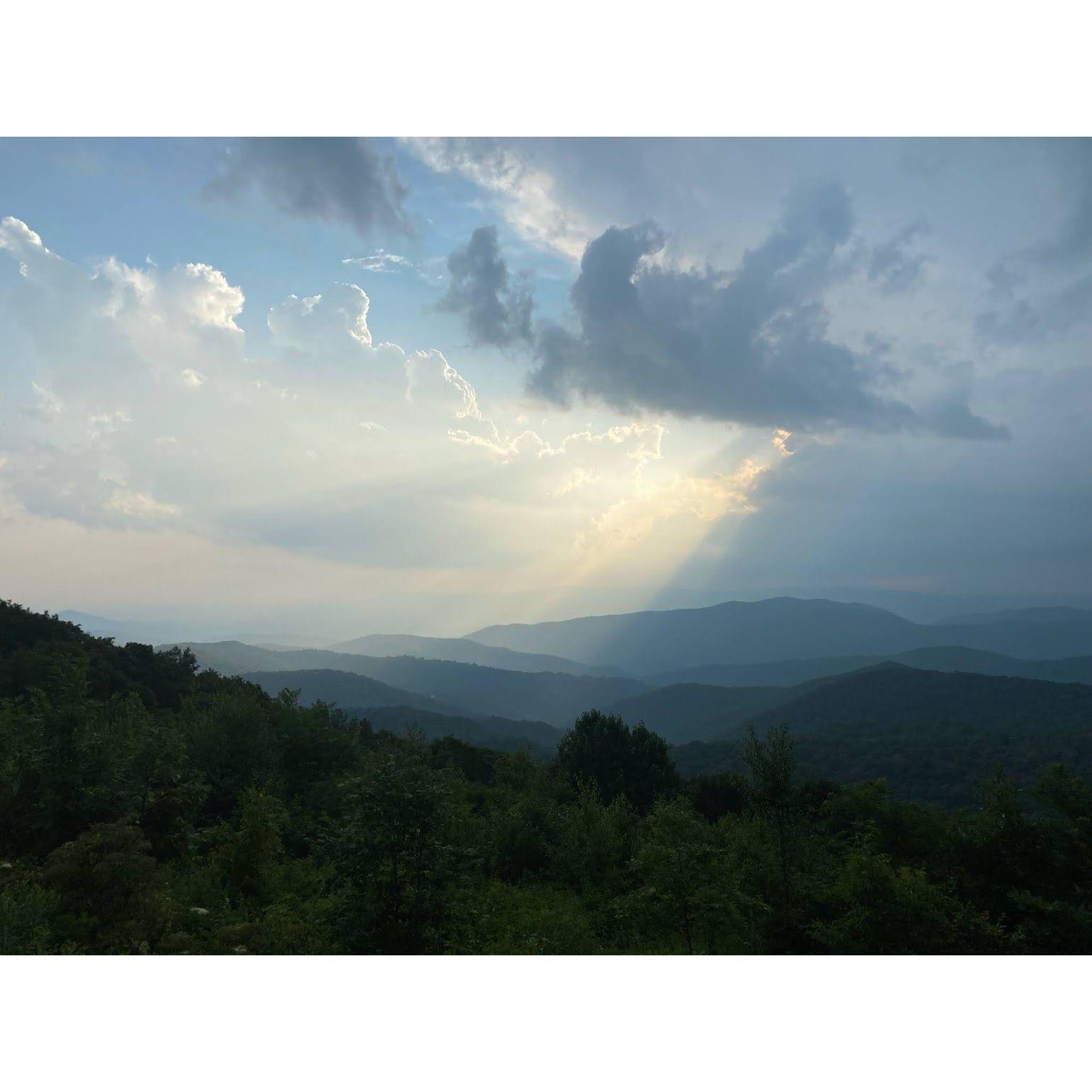 The Blue Ridge Mountains on our first road trip to Gatlinburg, TN.