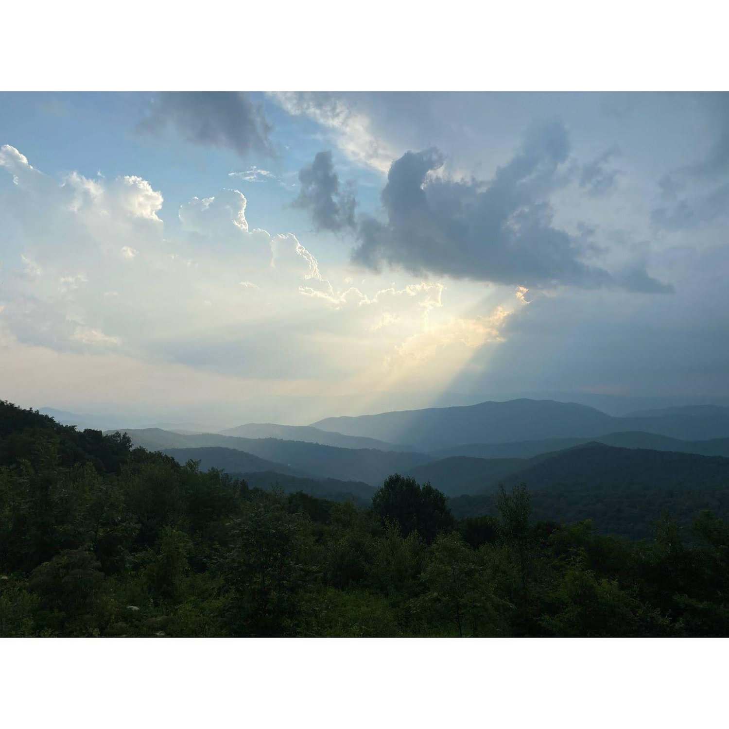 The Blue Ridge Mountains on our first road trip to Gatlinburg, TN.