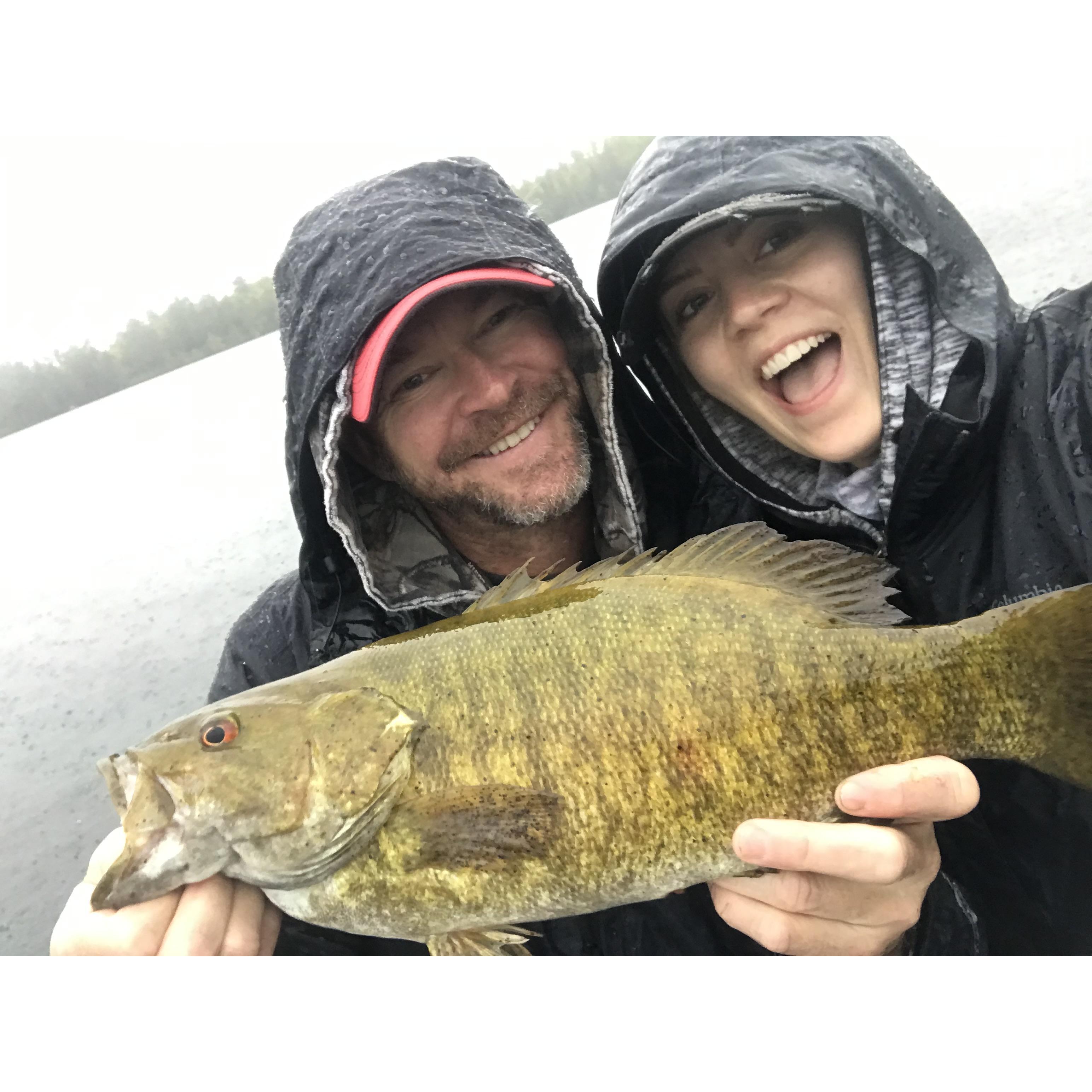 Fished all day in the rain for this monster red-eyed devil fish.