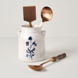 Walnut and Copper Kitchen Tools + Lila Crock Bundle