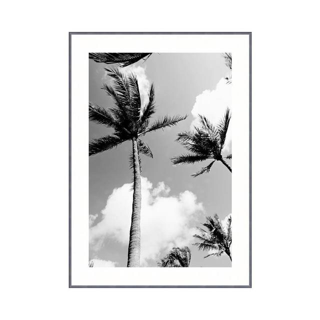 Palm Trees Framed By Lannie Hall With Slate Black Frame, 29.5"W X 21.5"H