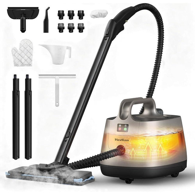 Portable Steam Cleaner, 293°F 58 PSI Powerful Multipurpose Handheld Steam Mop, 21 Attachments, 50Oz Capacity, Heavy Duty Steamer for Carpets, Floors, Cars, Tiles, Crack Cleaning, Turquoise