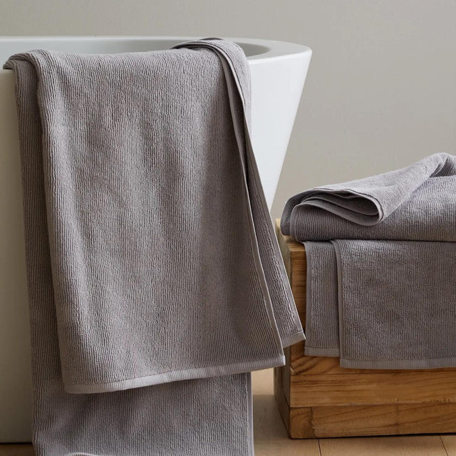 Turkish Ribbed Quick Dry Bath Towel (Set of 2)
