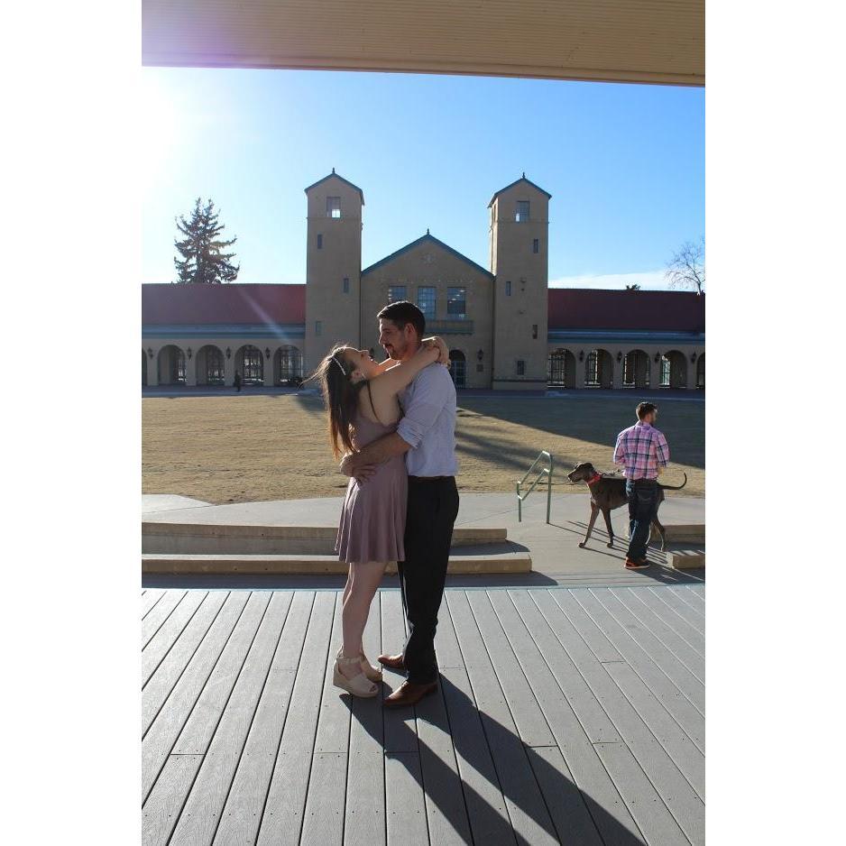 Sean, Kaitlin, Heidi (Groom, Bride, Fur Daughter) Sharing a moment in March 2018