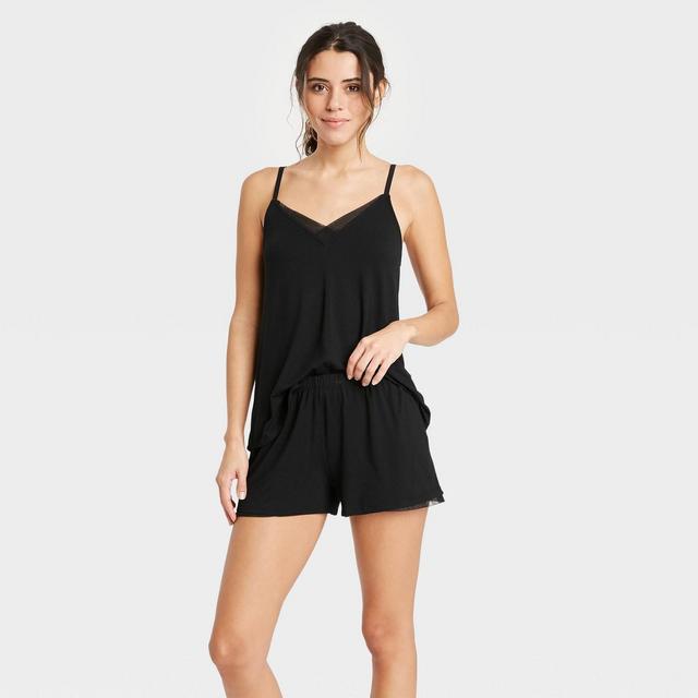 Women's Beautifully Soft Cami and Shorts Pajama Set - Stars Above™ Black M