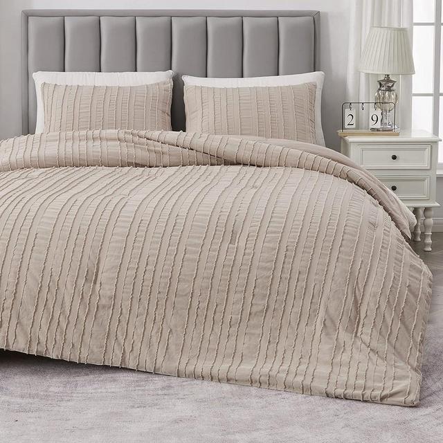 Andency Khaki Comforter Set Full, 3 Pieces Full Size Tufted Comforter(1 Boho Comforter & 2 Pillowcases), Lightweight and Soft Tufted Bedding Comforter Set for All Seasons