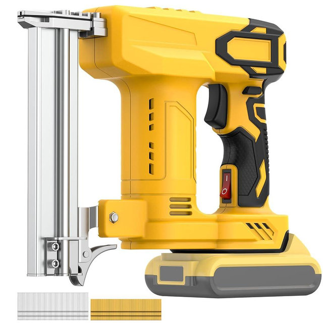 BROVR 18 Gauge Brad Nailer Cordless & Staple Gun for Dewalt 20V Battery (Not Included), 2-in-1 Electric Nail Gun Battery Powered with 2000 Nails for Wood Carpentry, Drive 1-1/4" Nails & 7/8" Staples